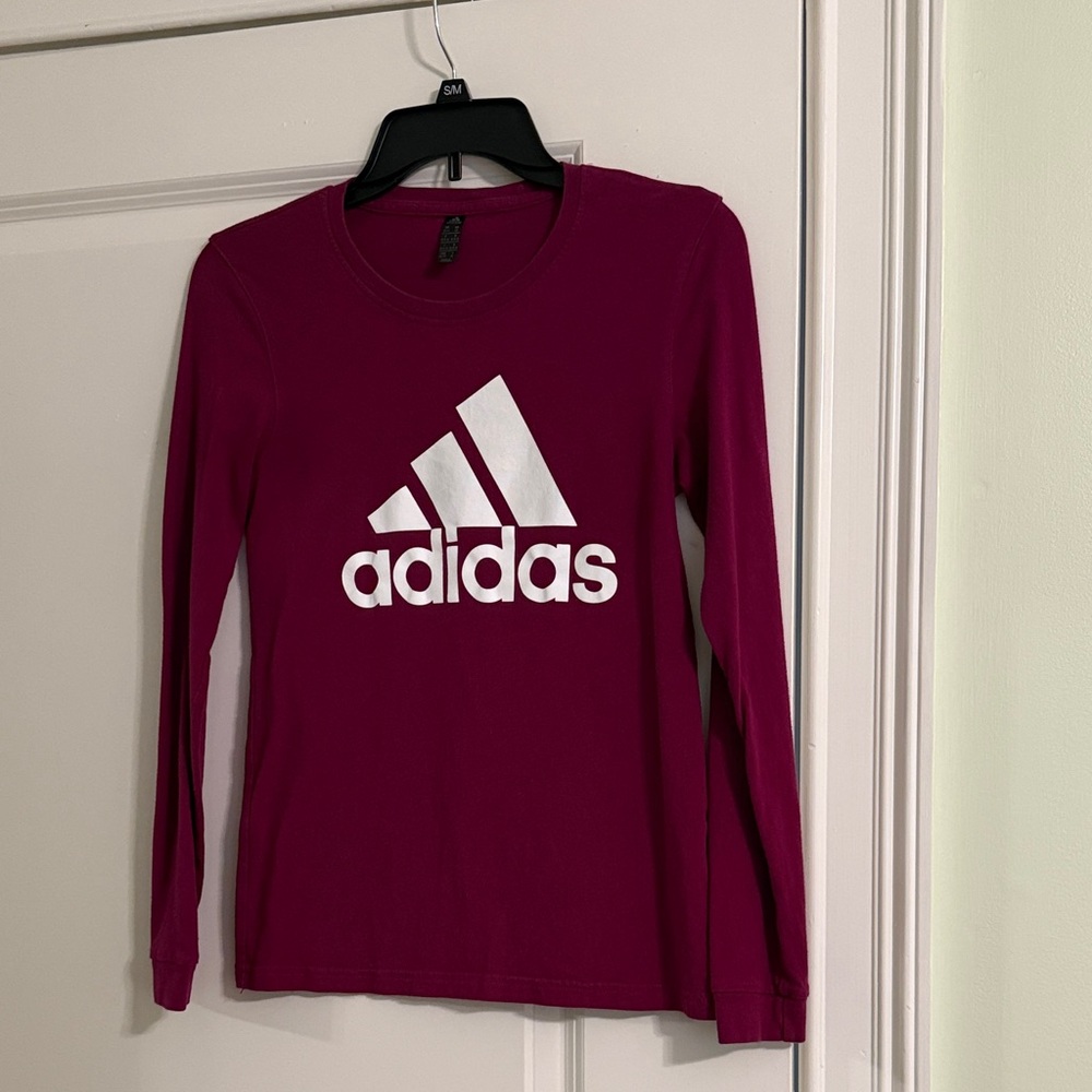 Adidas Burgundy Long Sleeve Top